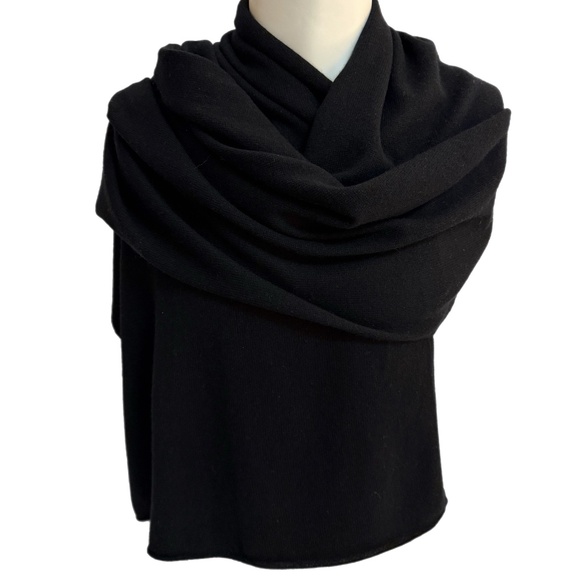 Banana Republic Oversized Wool Scarf – Black Wrap Shawl 23x90” - Picture 1 of 6